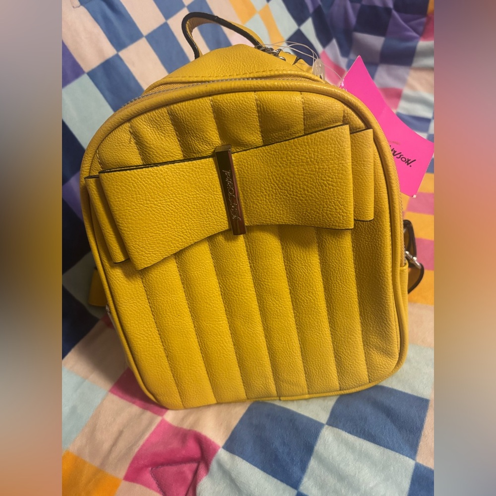 Betsey Johnson Yellow Bow Mini Backpack